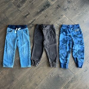 Baby Gap Toddler Boy Pants Bundle 3T / Set of 3 - Jeans, Brown Pants, Joggers